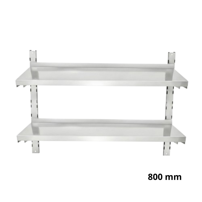 Étagère murale inox double