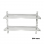 Étagère murale inox double