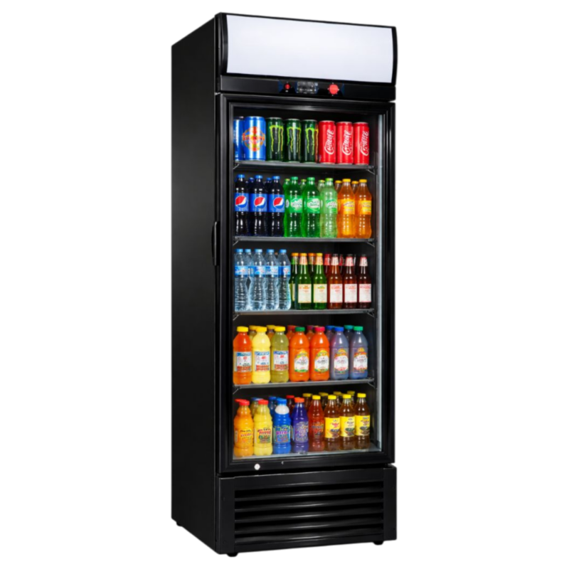 Armoire à boissons réfrigérée 350L noire ou blanche 1 porte à canopy