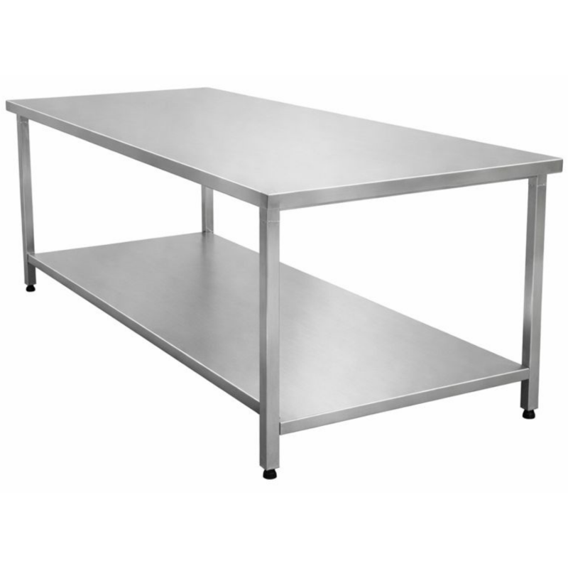 Table inox professionnel centrale - 1400 x 700 mm