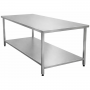 Table inox professionnel centrale - 1400 x 700 mm