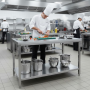 Table inox professionnel centrale - 1400 x 700 mm
