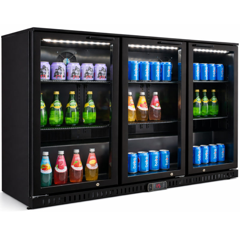 Arrière Bar bas 3 Portes battantes vitrées