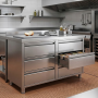 Meuble inox avec 6 tiroirs 1000 x 600 x 870 mm
