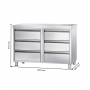 Meuble inox avec 6 tiroirs 1000 x 600 x 870 mm