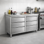 Meuble inox 6 tiroirs avec dosseret 1000 x 600 x 970 mm