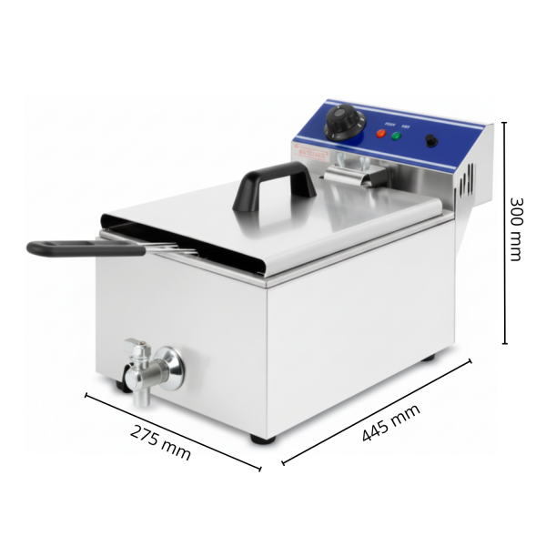 Friteuse Electrique Professionnelle Friteuse Professionnelle 6L - 3000W - Acier Inoxydable Friteuse Semi Professionnelle