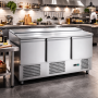 Saladette réfrigérée plan inox télescopique 3 portes