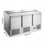 Saladette réfrigérée plan inox télescopique 3 portes