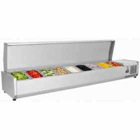Saladette réfrigérée à ingrédients inox - 2000 mm - 9 GN 1/3