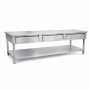 Table inox centrale 1800 x 600 mm avec 3 tiroirs