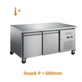 Desserte réfrigérée positive centrale 2 portes snack 600