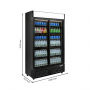 Armoire à boissons réfrigérée 720 Litres noire 2 portes coulissantes avec canopy