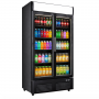 Armoire à boissons réfrigérée 720 Litres noire 2 portes battantes avec canopy