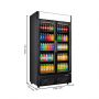Armoire à boissons réfrigérée 720 Litres noire 2 portes battantes avec canopy
