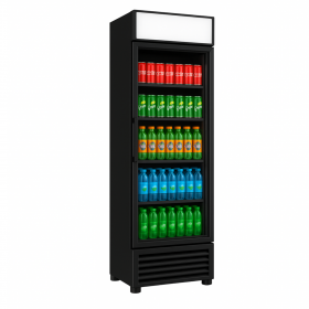 Armoire à boissons réfrigérée 350L noire 1 porte à canopy - modèle déclassé suite choc
