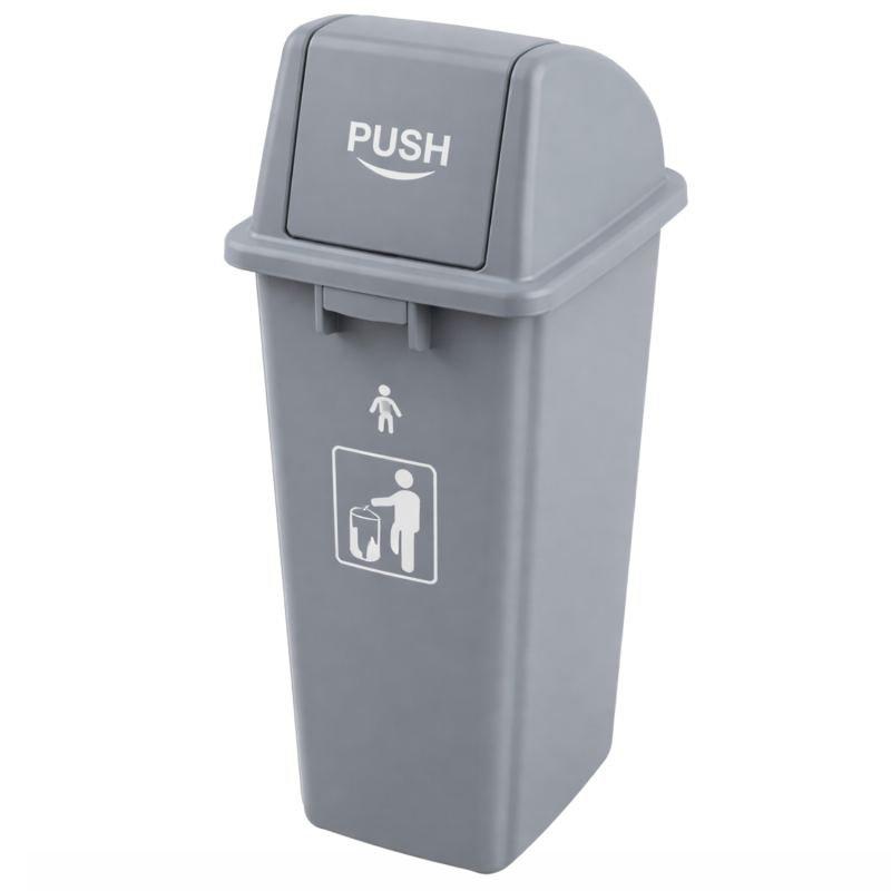 Poubelle couvercle poussoir 58 Litres