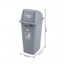 Poubelle couvercle poussoir 58 Litres