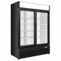 Armoire à boissons réfrigérée 1000 Litres noire et blanche 2 portes coulissantes avec canopy