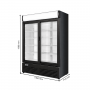 Armoire à boissons réfrigérée 1000 Litres noire et blanche 2 portes coulissantes avec canopy