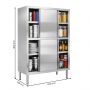 Armoire Inox professionnelle avec Portes Coulissantes - 1200 x 500 x 1800 mm