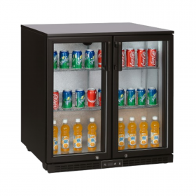 Arrière bar réfrigéré 2 portes vitrées battantes