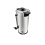 Percolateur inox avec couvercle, poignées latérales et robinet
