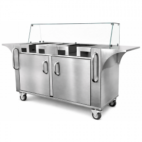 Chariot à Crêpes 2 Crêpières - Inox avec Rangement