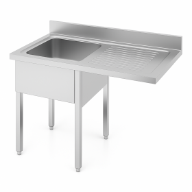 Plonge avec passage lave-vaisselle bac à gauche – 1200 x 700 mm