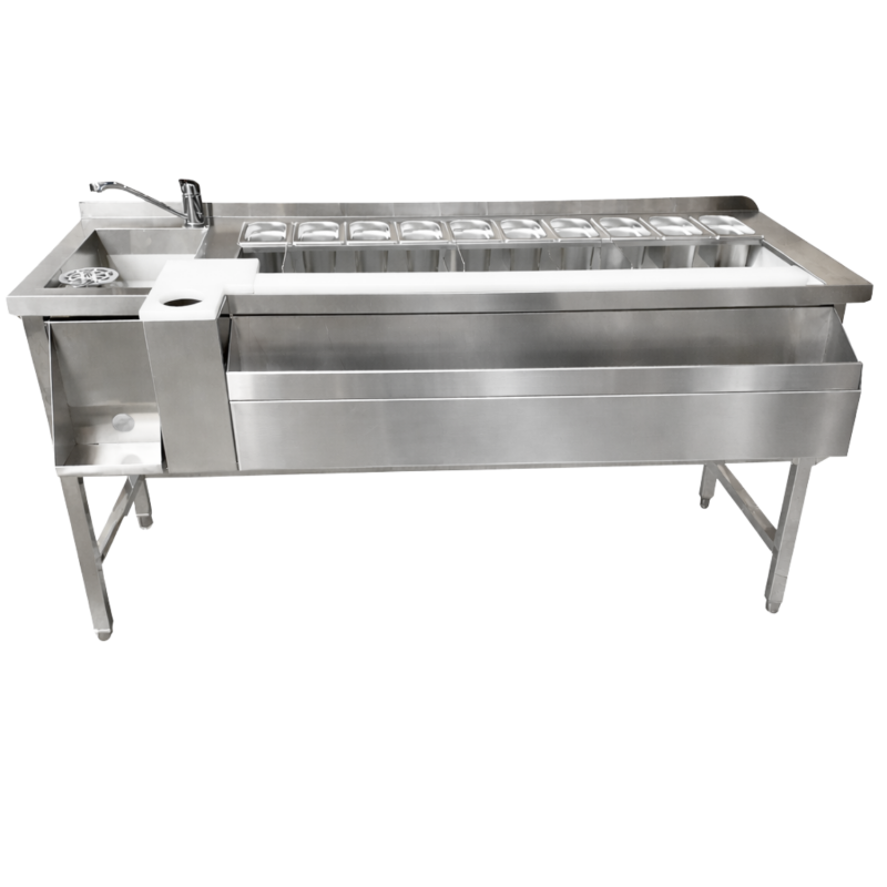 Table de préparation de cocktail avec évier et rince-verres -1600 mm