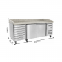 Table à pizza réfrigérée 2 portes et 7 tiroirs à pâtons