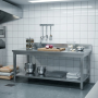 Table inox professionnelle Adossée - 1200 x 700 mm