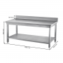 Table inox professionnelle Adossée - 1200 x 700 mm