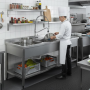 Plonge inox 2 bacs avec égouttoir à droite - 1400 x 600 mm