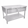Table inox centrale 1000 x 600 mm avec 2 tiroirs