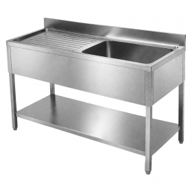 Plonge 1 Bac à droite - 1200 x 600 mm