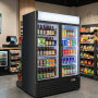 Armoire à boissons réfrigérée 1000 Litres noire et blanche 2 portes battantes avec canopy
