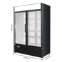 Armoire à boissons réfrigérée 1000 Litres noire et blanche 2 portes battantes avec canopy