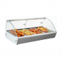 Vitrine chauffante garnie de plats prêts à être servis