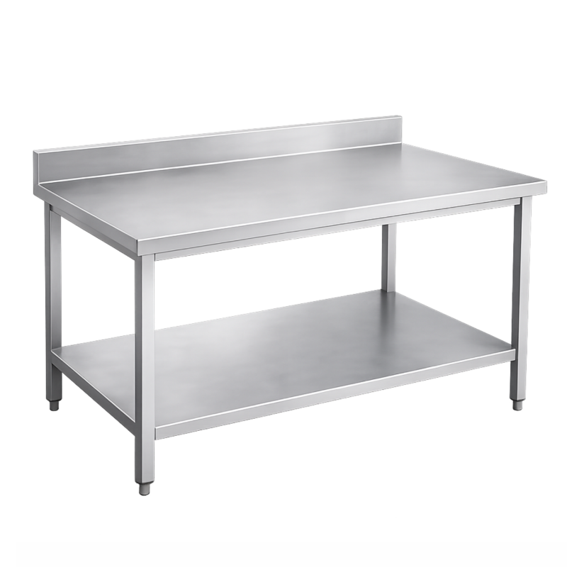 Table inox adossé 1000 x 700 x 950 mm
