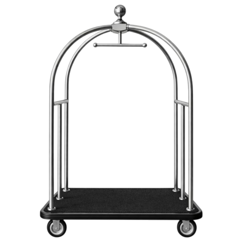 Chariot à Bagage en Acier Inoxydable Argent