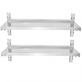 Étagère murale inox double