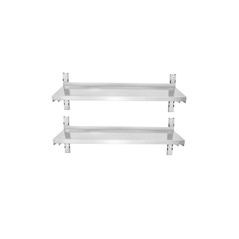 Étagère murale inox double