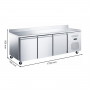 Desserte réfrigérée inox 3 portes avec dosseret dimensions 1795 x 700 x 950 mm