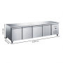 Desserte réfrigérée inox 4 portes dimensions 2230 x 700 x 850 mm