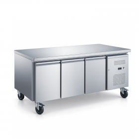 Tour pâtissier réfrigéré froid positif ventilé - 3 portes - Plan de travail Inox - Sans dosseret