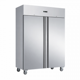 Armoire réfrigérée positive inox 2 portes sur roulettes