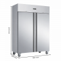 Armoire réfrigérée positive inox 2 portes dimensions 1347 x 830 x 2010 mm