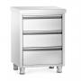 Meuble inox avec 3 tiroirs 500 x 600 x 870 mm