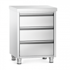 Meuble inox avec 3 tiroirs 500 x 700 x 870 mm
